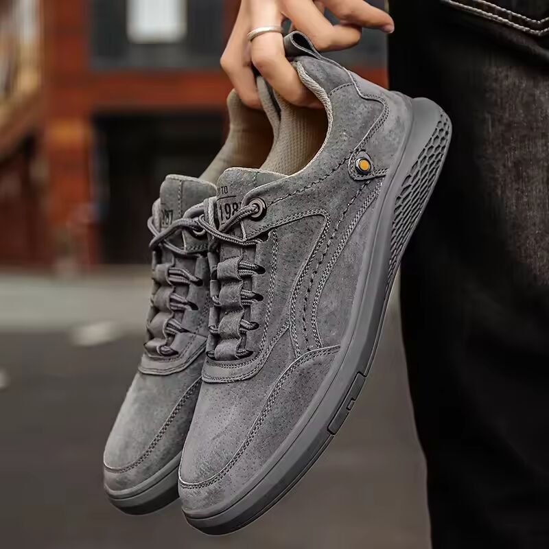 Men Sneakers Shoes Men Shoes fashion Genuine Leather Loafers Breathable Autumn lace up comfortable Mesh Casual Shoes Outdoor