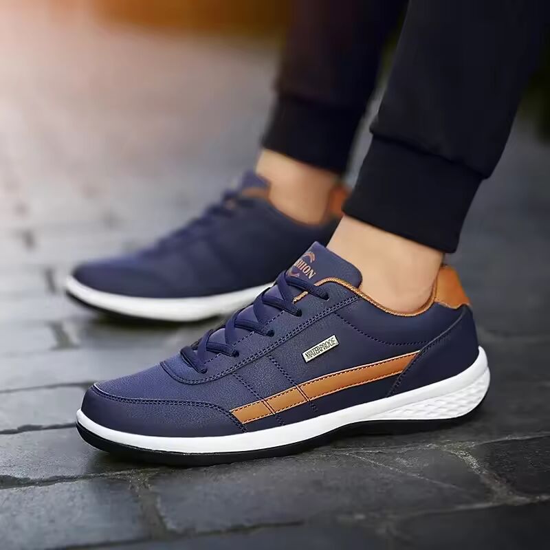 Leather Men Shoes Sneakers Trend Casual Shoe Italian Breathable Leisure Male Sneakers Non-slip Footwear Men Vulcanized Shoes