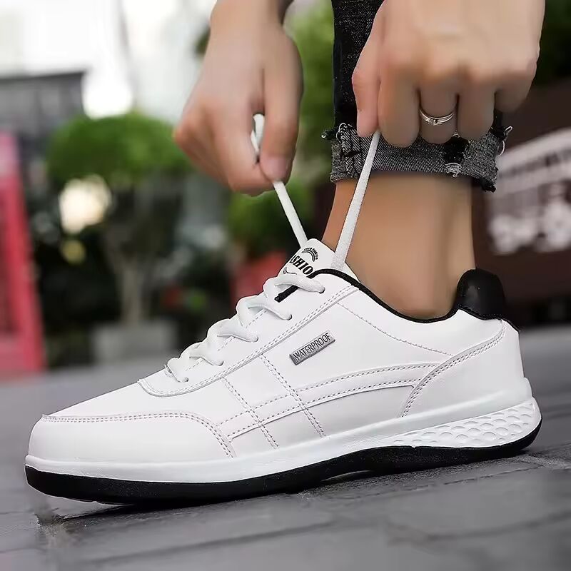 Leather Men Shoes Sneakers Trend Casual Shoe Italian Breathable Leisure Male Sneakers Non-slip Footwear Men Vulcanized Shoes